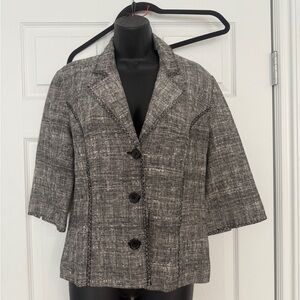 White House Black Market Charcoal Tweed Blazer